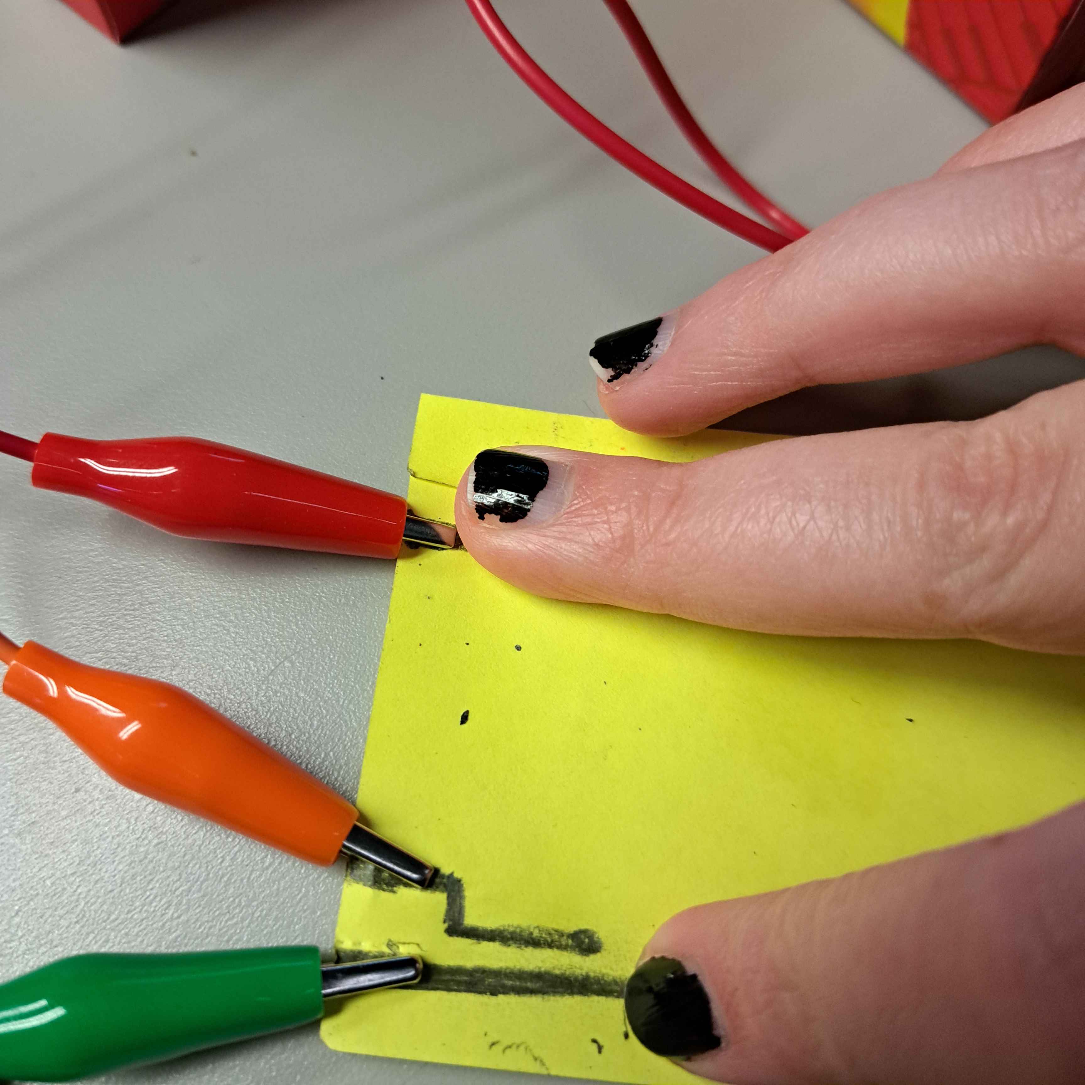 a simple graphite circuit where you slide your finger to control multiple buttons
