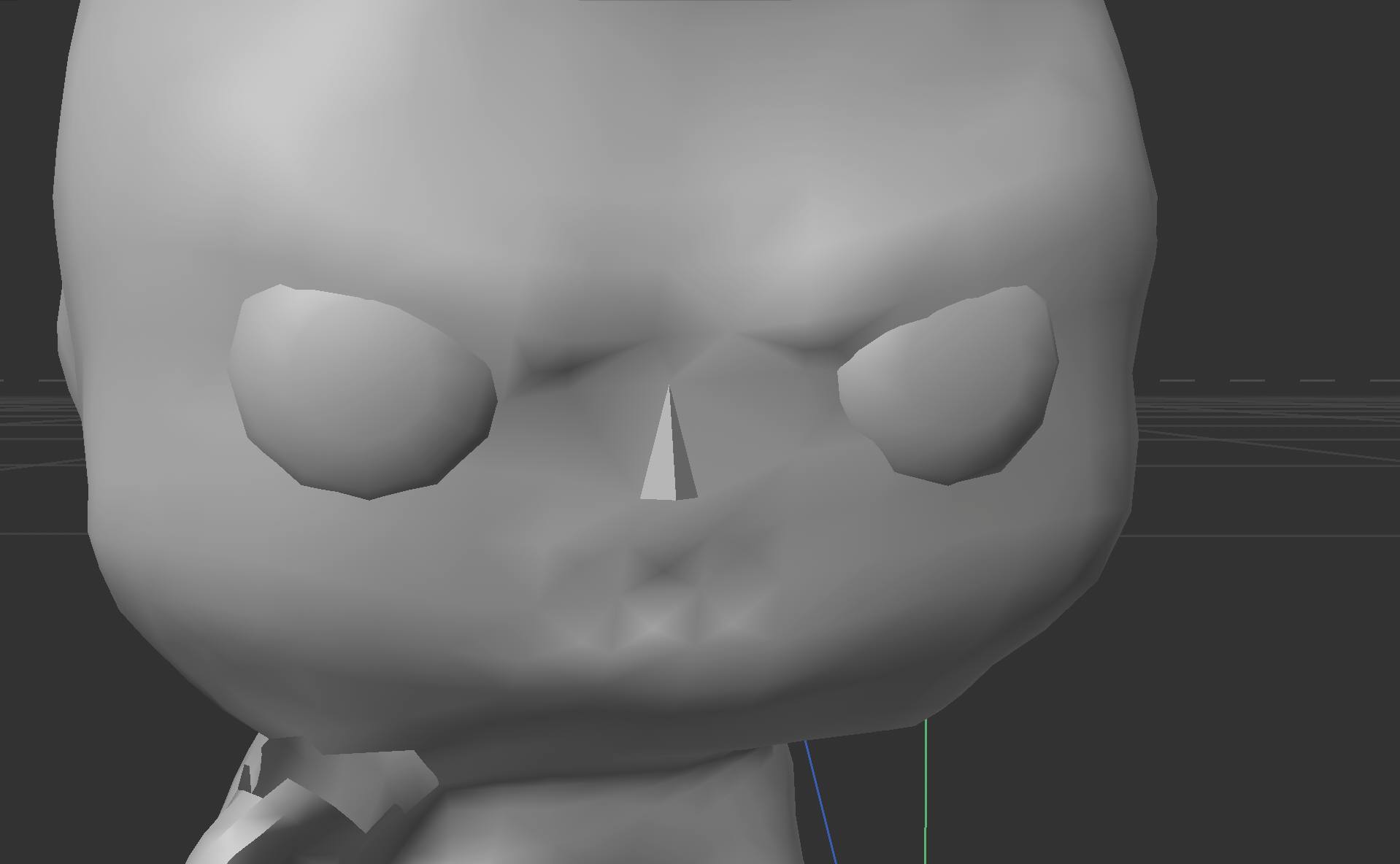 sculpting the face back in
